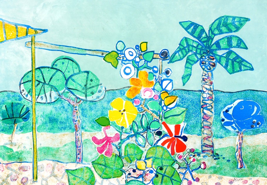 ポール・アイズピリの絵画作品　タイトルは、花博